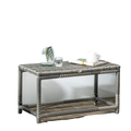 Mixed Grey Rattan End Table with Woven Top