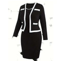 Women’s Color Matching Blazer and Hip Skirt Set