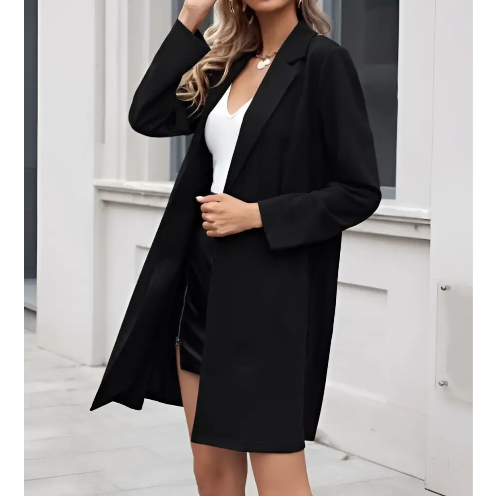 Women’s Long Lightweight Open Collar Suit Jacket