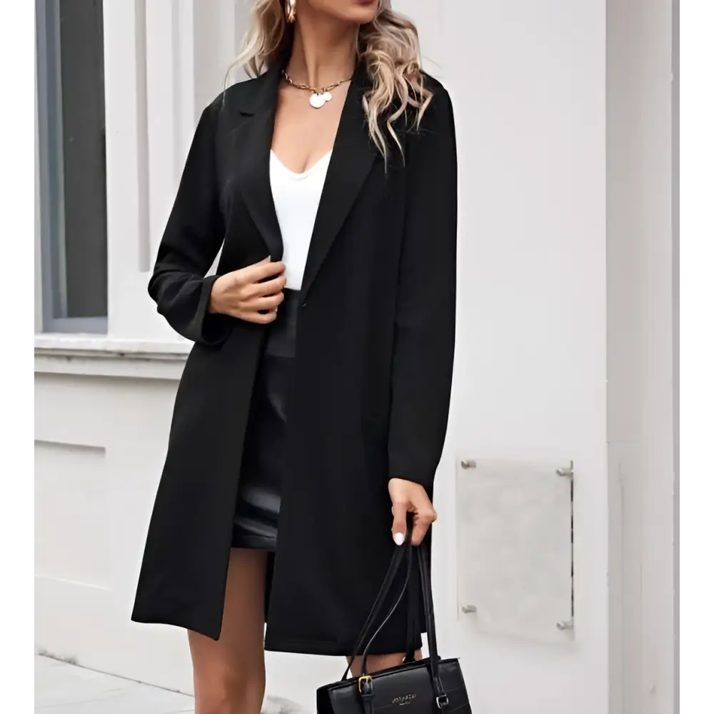 Women’s Long Lightweight Open Collar Suit Jacket