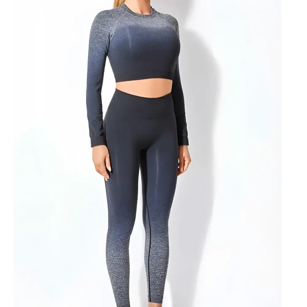Women’s Seamless Gradient Long Sleeve Yoga Set