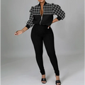 Women’s Sleeveless Casual 2-Piece Plaid Set