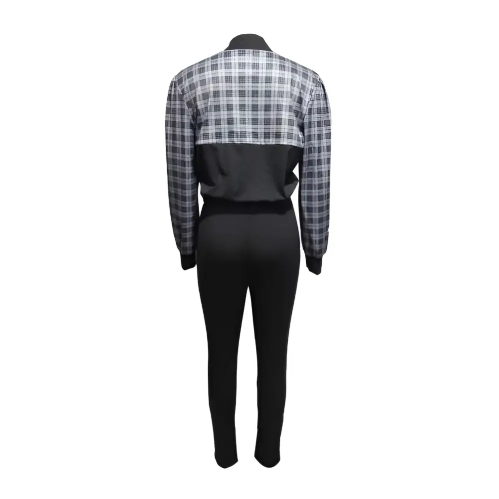 Women’s Sleeveless Casual 2-Piece Plaid Set