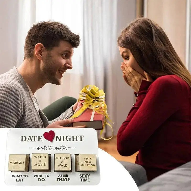 Wooden Date Night Dice Game Board
