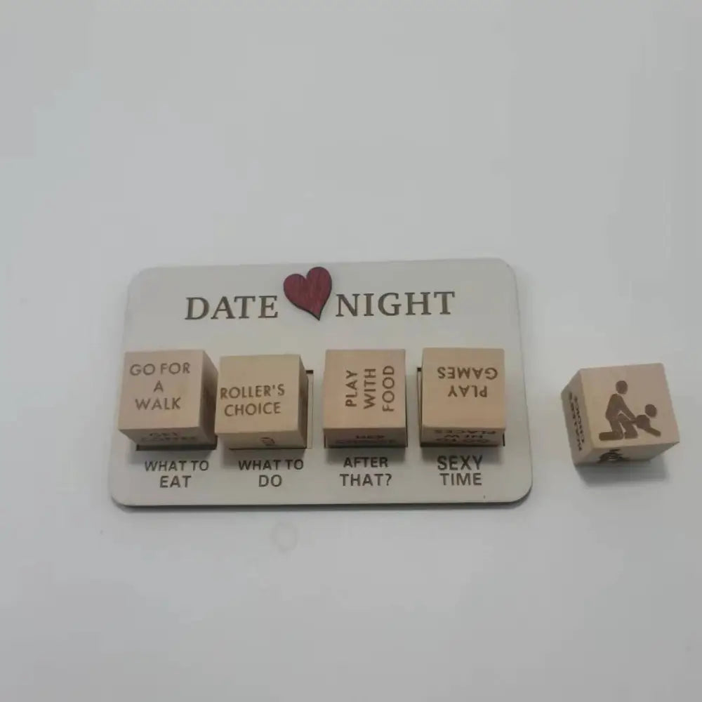 Wooden Date Night Dice Game Board