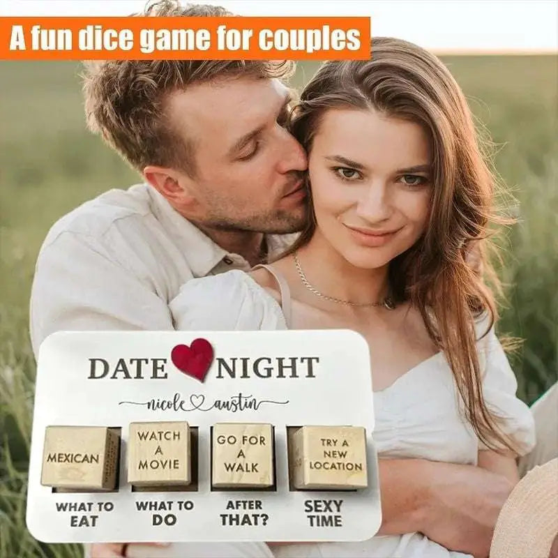 Wooden Date Night Dice Game Board