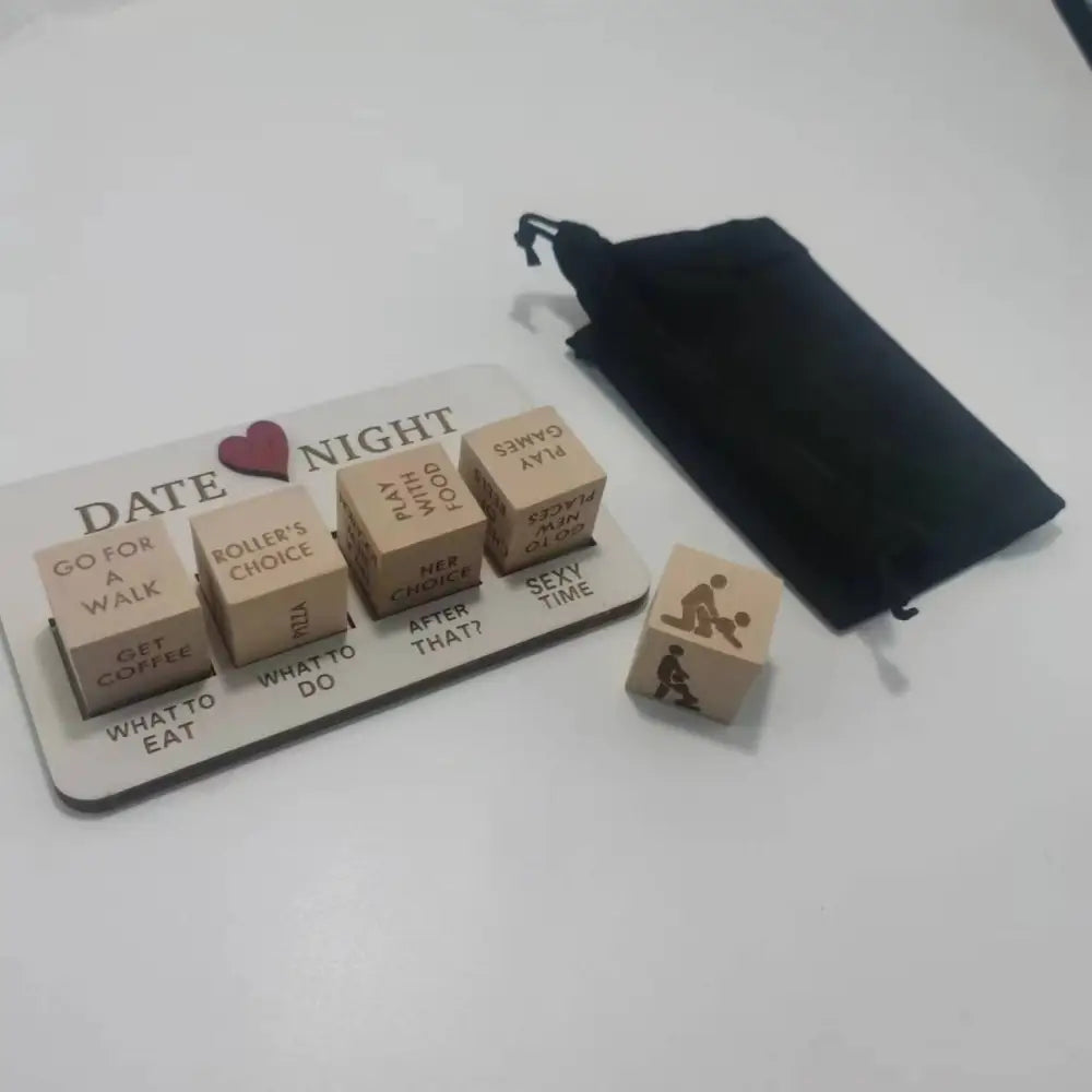 Wooden Date Night Dice Game Board