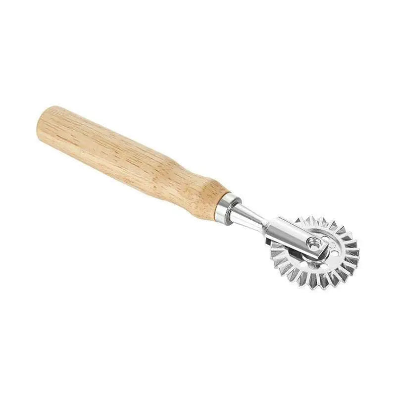 Wooden Gear Dim Sum Pastry Cutter with Handle