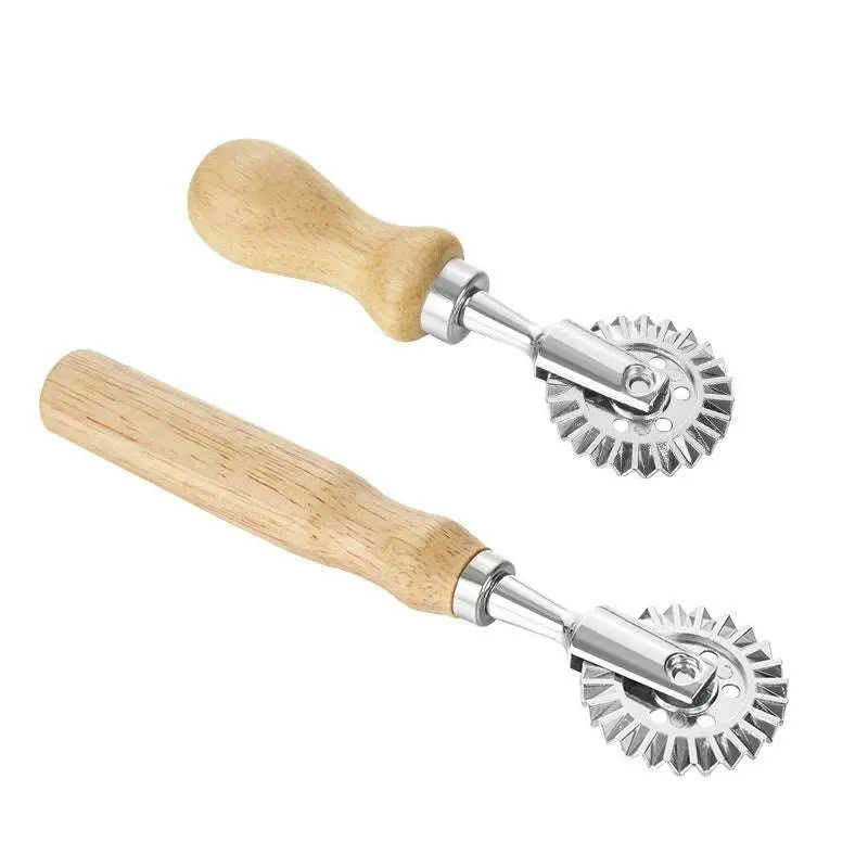 Wooden Gear Dim Sum Pastry Cutter with Handle